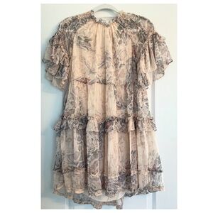 Ferina Snake Print Tiered Mini Dress